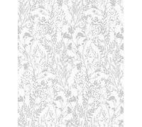 Erismann 10251-31 Papier peint intissé Motif plantes florales Blanc/gris/argenté