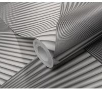 Erismann 10404-10 Papier peint intissé design 3D Motif triangles Gris brillant géométrique