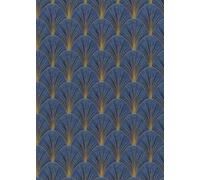 Papier peint vinyle intissé art déco bleu et or L.1005 x l.53cm, Erismann Avantgarde