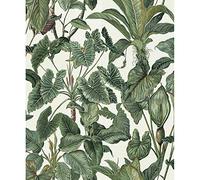 Erismann Papier peint Paradisio 6303-07 – Feuillage tropical exotique blanc