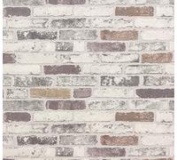 ERISMANN 6703-10 Papier peint en vinyle texturé en relief Motif brique Gris