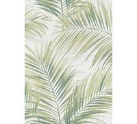 Erismann Cameo Papier peint botanique, vinyle blanc avec feuilles de palmier vert, 0,53 m x 10,05 m, rapport 64 cm