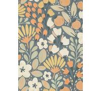 Erismann La Terasse Papier Peint Botanique, Bleu Orange, Vinyle, 53cm x 10.05m, 64cm Rapport