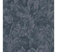 Erismann Palmier Feuille Papier Peint Tropical Texturé Vinyle Bleu Marine
