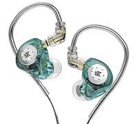 ERJIGO EDXPro KZ EDX Écouteurs intra-auriculaires HiFi Stéréo IEM Isolation du bruit Écouteurs de sport avec câble détachable pour musicien audiophile (sans micro, cyan translucide)