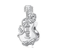ERKANZHI Guitar Beads Charm 925 Charme en Argent Sterling Convient Pour Pandora Bracelet Collier, Bsc813