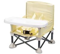 ERKIES Siège bébé de voyage, chaise de camping portable Toddler pliable, avec plateau repas amovible pour garçons et filles de 0 mois à 6 ans (beige)