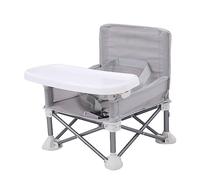 ERKIES Siège bébé de voyage, chaise de camping portable Toddler pliable, avec plateau repas amovible pour garçons et filles de 0 mois à 6 ans (gris)