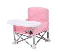 ERKIES Siège bébé de voyage, chaise de camping portable Toddler pliable, avec plateau repas amovible pour garçons et filles de 0 mois à 6 ans (rose)