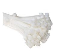 ERKO 100 Pièces d'attaches de câble professionnelles 150 x 2,5 mm Poignée d'attache de câble couleur blanc, résistante à la température