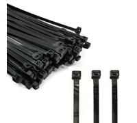 ERKO 100 pièces d'attaches de câble professionnelles 160 x 2,5 mm Poignée d'attache de câble couleur noire, résistante à la température