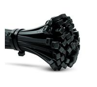 ERKO 100 pièces d'attaches de câble professionnelles 250 x 7,6 mm Poignée d'attache de câble couleur noire, résistante à la température