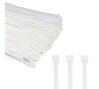 ERKO 100 pièces d'attaches de câble professionnelles 400 x 4,8 mm Poignée d'attache de câble couleur blanc, résistante à la température