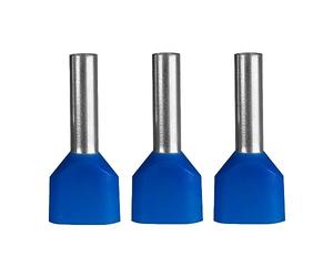 ERKO Cosses doubles 100 Pièces, Embouts de Câblage, Section des fils 2,5 mm2 Longueur 12 mm cosses professionnelles en cuivre électro-zingué avec isolation en polyamide