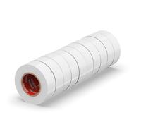 ERKO Ruban adhésif isolant électrique PVC 15mm x 10m 10 pièces Blanc - Réparation de câbles électriques - Très flexible avec une forte adhérence - Résistant aux produits chimiques