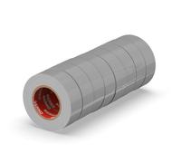 ERKO Ruban adhésif isolant électrique PVC 19mm x 20m 8 pièces Gris - Réparation de câbles électriques - Très flexible avec une forte adhérence - Résistant aux produits chimiques, chatertone