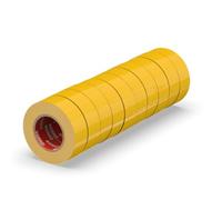 ERKO Ruban adhésif isolant électrique PVC 15mm x 10m 10 pièces Jaune - Réparation de câbles électriques - Très flexible avec une forte adhérence - Résistant aux produits chimiques
