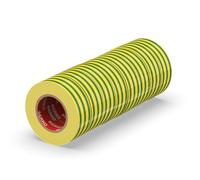 ERKO Ruban adhésif isolant électrique PVC 19mm x 20m 8 pièces Jaune-vert, Réparation de câbles électriques, Très flexible avec une forte adhérence, Résistant aux produits chimiques, chatertone