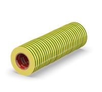 ERKO Ruban adhésif isolant électrique PVC 15mm x 10m 10 pièces Jaune-vert - Réparation de câbles électriques - Très flexible avec une forte adhérence - Résistant aux produits chimiques