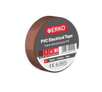 ERKO Ruban adhésif isolant électrique PVC 15mm x 10m Brun, Réparation de câbles électriques, Très flexible avec une forte adhérence, Résistant aux produits chimiques