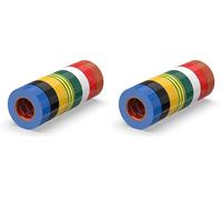 ERKO Ruban adhésif isolant électrique PVC 19mm x 20m 8 pièces Multicolore, Réparation de câbles électriques, Très flexible avec une forte adhérence, Résistant aux produits chimiques, chatertone
