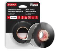 ERKO Ruban Auto-obturant en silicone Noir, imperméable 3 m de long 25 mm de large Idéal pour la réparation de tuyaux, la réparation de câbles, le ruban de réparation, l'adhésif
