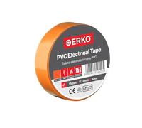 ERKO Ruban Isolant Électrique PVC 15mm x 10m, Orange, Chatterton | Imperméable, autocollant et flexible, idéal pour les électriciens, la réparation de câbles et le bricolage