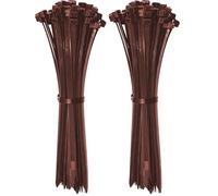 ERKO Serre-câbles électriques Brun 200 x 3,6 mm 100 pièces, Colliers de serrage Professionnelles, Solide, Court, Résistante à la température, Pour le jardin, le garage, la maison (Lot de 2)