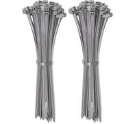 ERKO Serre-câbles électriques Gris 200 x 3,6 mm 100 pièces, Colliers de serrage Professionnelles, Court, Solide, Résistante à la température, Pour le jardin, le garage, la maison (Lot de 2)