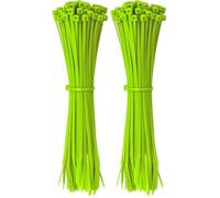 ERKO Serre Câbles vert clair citron vert 200 x 3,6 mm 100 pièces, pour marquer, pour le jardinage, la décoration, les projets de bricolage et la gestion des câbles, courts (Lot de 2)