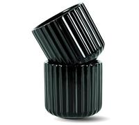 Erkundpresso. Lot de 2 Tasses à Expresso 180ml Sans Anse, Céramique Artisanale, Tazas de té japonesas, Épaisse Paroi, Lave-vaisselle & micro-onde, Coffret Cadeau - Noir