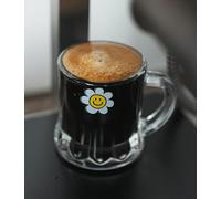 Erkundpresso. Lot de 6 tasses à Expresso Thermiques à paroi épaisse avec anse - Motif visage souriant « Keep on smiling » (50 ml x 6 Pièces)