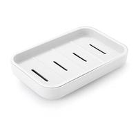 ERKXD Porte-savon de salle de bain avec égouttoir, économiseur de savon pour la douche, nettoyage facile, sec, empêche le savon mousseux (blanc)