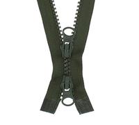 Erlif Fermeture éclair 2 voies en plastique avec 2 fermetures éclair séparables de 5 mm (vert olive - 327, 35 cm)