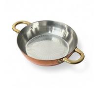Ermat Cuisine Professionnelle Poêle en Cuivre, 17cm, Cuivre Pur avec Intérieur en Étain, Fabrication Artisanale, Cuisson Uniforme, Origine Turquie