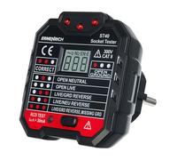 Ermenrich Zing ST40 Testeur de Prises Détecteur de Tension avec 7 Indicateurs Visuels Test RCD Indicateur LED CAT II 3V AC 48-25V Détection des Erreurs Phase Neutre et Terre Maison et Bureau