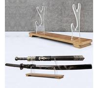 ERMMZHZW Support pour sabre laser Support pour épée Katana Support pour couteau de samouraï Présentoir de bureau en bois acrylique Support horizontal pour (double-decker)