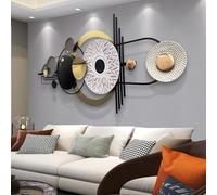 ERMOFAV Décoration murale moderne et créative en métal géométrique - 140 x 61 cm - Grandes sculptures murales texturées 3D en métal - Décoration murale esthétique pour salon, chambre à coucher