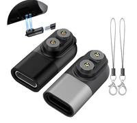 Ermorgen 2 Pièces Adaptateur de Charge de Type C Compatible avec LEDLENSER P&H Models pour H5R, H7R, H15R, P18R - Compatible avec Le Chargeur magnétique - Noir/Gris