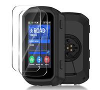 Ermorgen Étui en Silicone Compatible avec Garmin Edge 850/550 | Housse + 2 Protections d'écran en Verre trempé, Housse en Silicone Souple Tout Inclus Protection Antichoc - Noir