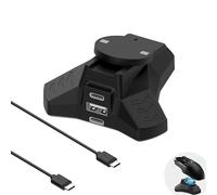 Ermorgen Station de Chargement pour Souris Logitech G Prox Superlight 2/1, G Pro Wireless 3/2/1, G903(Hero)/G703(Hero)/G502(Hero)/G403, Antidérapante, Magnétique, avec Câble de Charge - Noir