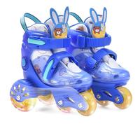 ERNAN Roller Enfant Filles et Garçons,Patin a Roulette Enfant 4 Taille Réglable, Roller Quad avec 8 Roues Lumineuses. Patins à roulettes pour Enfants pour débutants (Blue, XS)