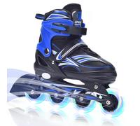 ERNAN Rollers en Ligne,Patins à roulettes en Ligne Réglables pour Enfants Filles Garçons Débutants,Patins à roulettes en Ligne avec Roues LED Idéales pour Les Garçons Filles Homme Femme (Blue, M)