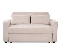Ernest - Canapé droit 2 places convertible en velours côtelé - Beige Beige G