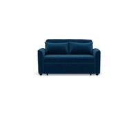 Best mobilier – Canapé droit 2 places convertible Ernest – Velours côtelé – Bleu