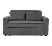 Ernest - Canapé droit 2 places convertible en velours côtelé - Gris Gris G