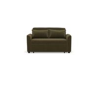 Bestmobilier Canapé droit 2 places Ernest convertible en velours côtelé Vert