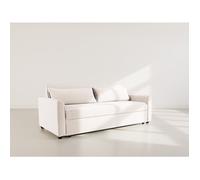 Ernest - Canapé droit 3 places convertible en velours côtelé - Beige