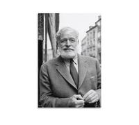 Ernest Hemingway Poster mural sur toile pour salon 40 x 60 cm