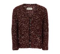 Ernest W. Baker - Kn103Se31 Wool Blend Cardigan - Homme - Pulls - Rouge - Taille: M